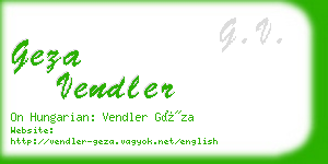 geza vendler business card